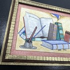 Dollhouse Minaiture Artisan Framed Painting Ok Books Pens Writing Library — photo 2