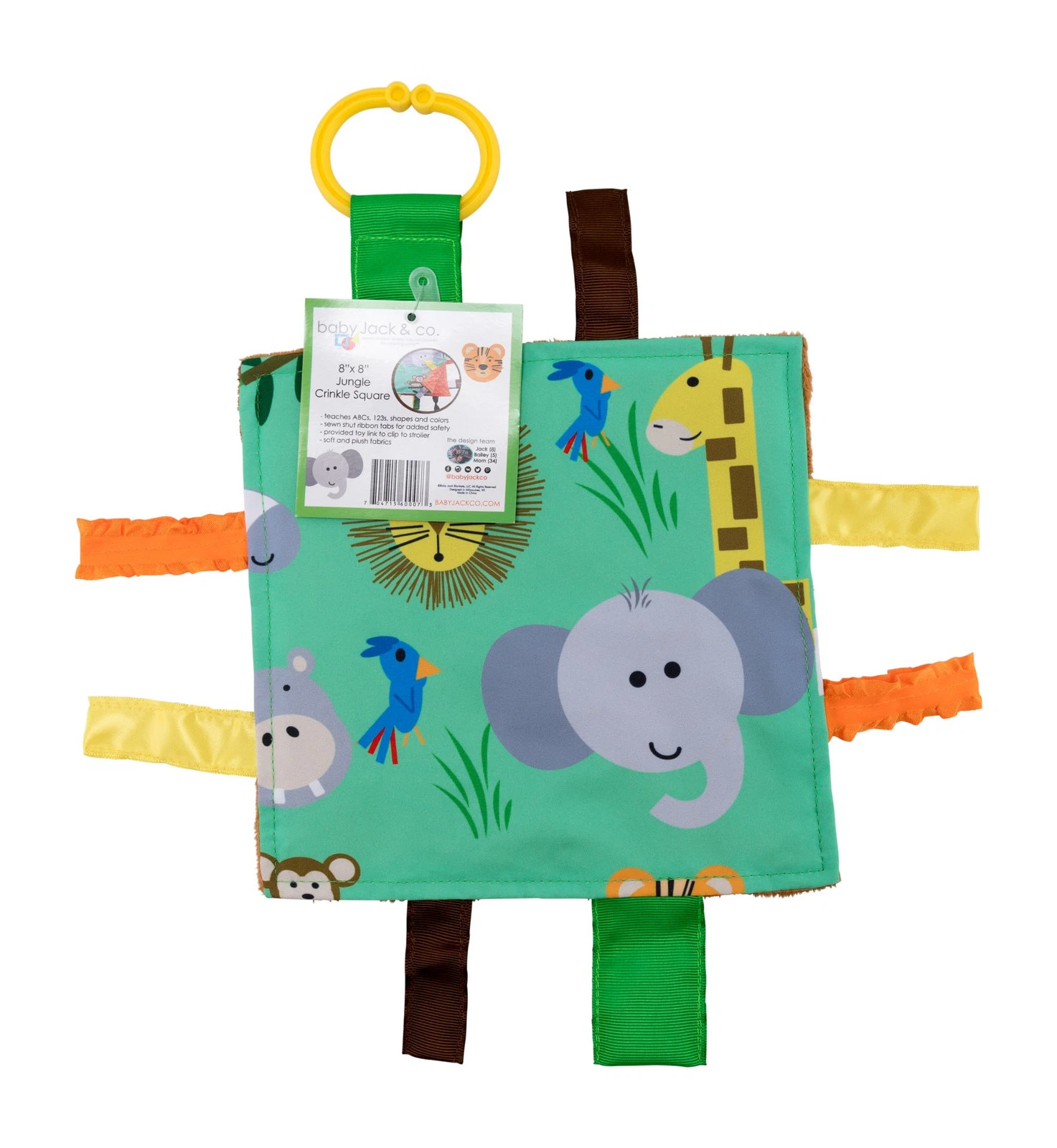 Jungle Sensory Teether Blanket Toy for Infants Cognitive Development Gift