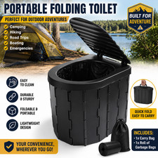 Portable Folding Toilet for Camping Travel Emergency Commode with Carry Bag