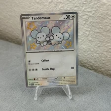 Tandemaus 209/091 Paldean Fates Baby Shiny Rare Holo Card Pokemon TCG Near Mint