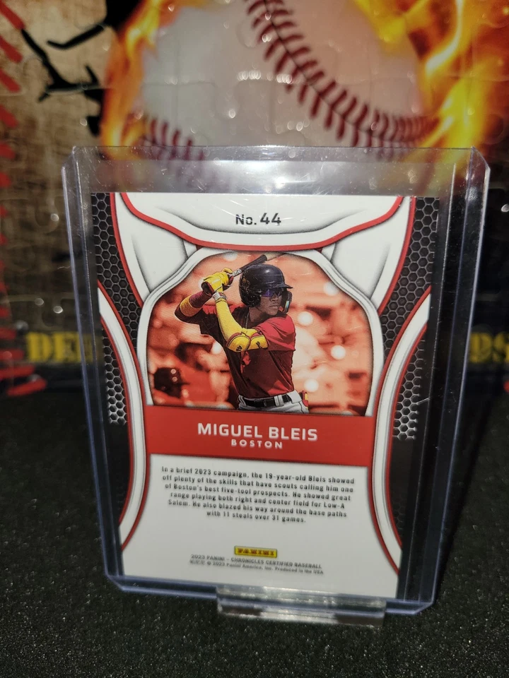 MIGUEL BLEIS 2023 Panini Chronicles #44 Certified Color Match Red #/199 - Image 2 of 2