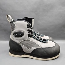 Orvis Wading Boots Shoes Size 9 Gray Black Felt Sole Fly Fishing