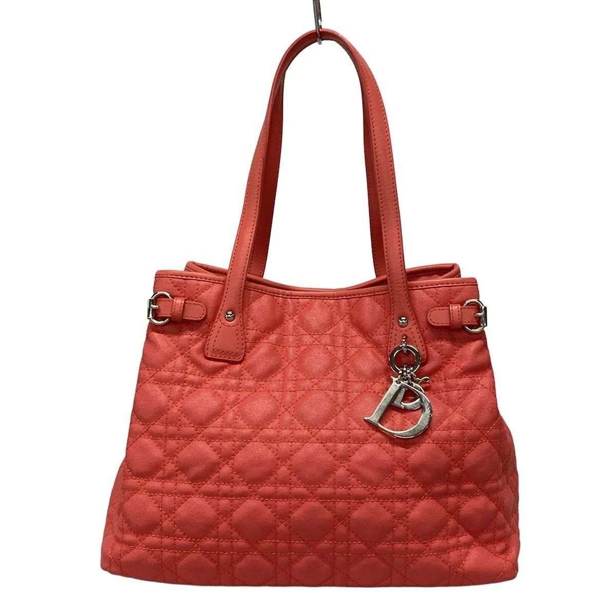 Auth DIOR/ChristianDior Panarea   Sac fourre tout en cuir en toile enduite rose