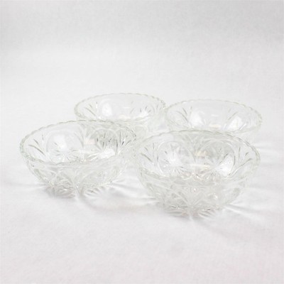 Set Aus 4 Anchor Hocking Medallion Glas Servierschüsseln Vintage Klar