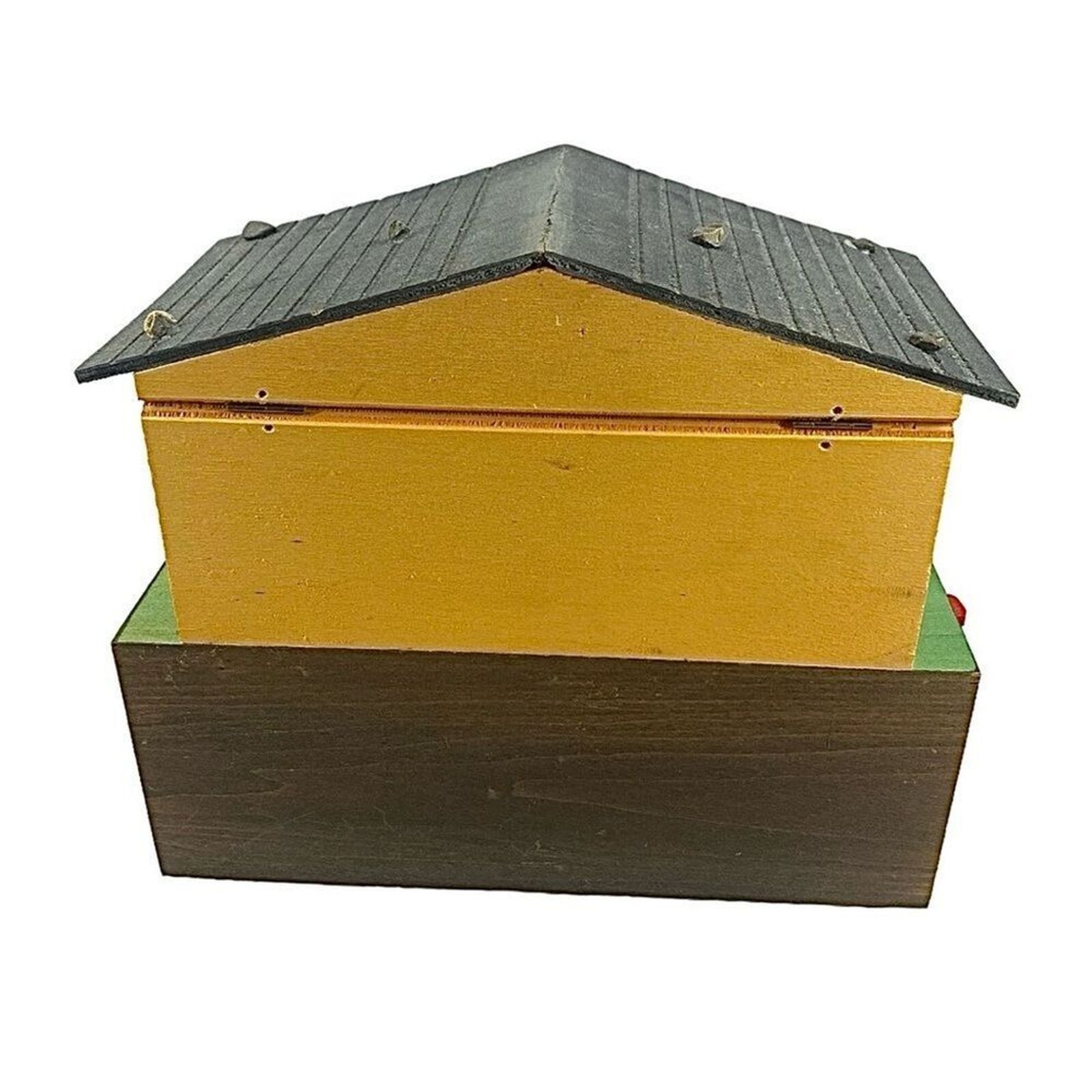 Reuge Swiss Folk Art Music Box Jewelry House Vintage 1960s Farm Scene Rare image 5