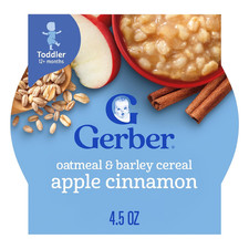 Oatmeal and Barley Apple Cinnamon Cereal, Toddler Oatmeal, Iron, Whole Grains, 8