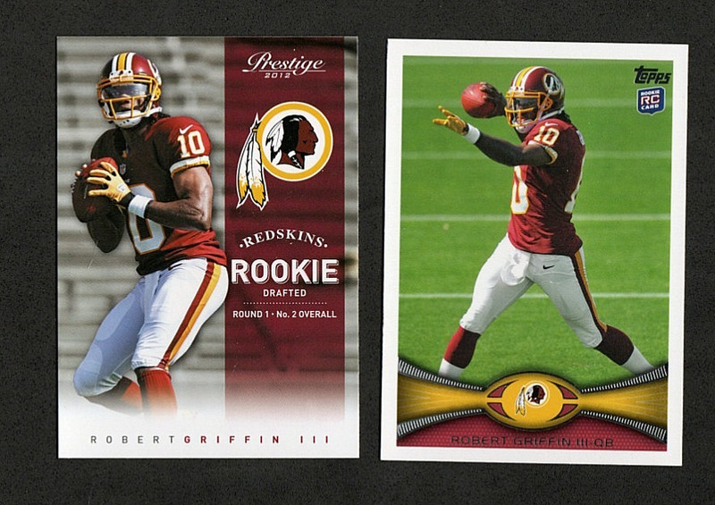 Robert Griffin III (RG3) - Washington Redskins - (2) different RC / ROOKIE cards