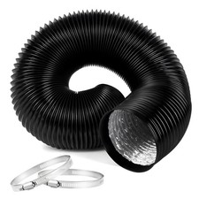 4 Inch 16 Feet Flexible Air Aluminum Foil Ducting Dryer Vent Hose with 2 Clamps