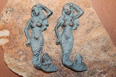 STONELEDGE INVESTMENTS 2-MERMAID WALL HOOKS,Bath Decor,Beach Home Decor,Nautical Decor,N-22