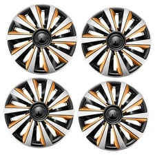 Silver with Gold Hubcap Wheel Cover Replacement 13 inch Black Silver with Gold