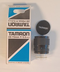 Tamron 28-70mm F/3.5-4.5 in original box and packaging.