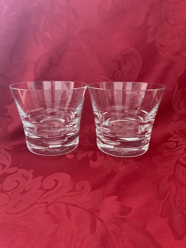 NIBNEW FLAWLESS Art Glass BACCARAT France Pair LOLA Crystal OLD FASHION TUMBLERS - Picture 4 of 11