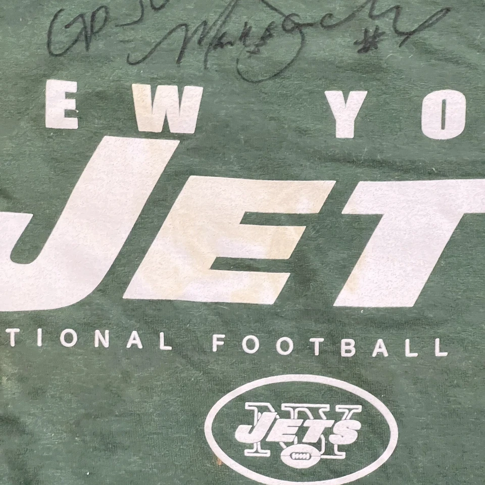 Camiseta autografada assinada Mark Sanchez New York Jets NFL com etiqueta G - Imagem 3 de 4