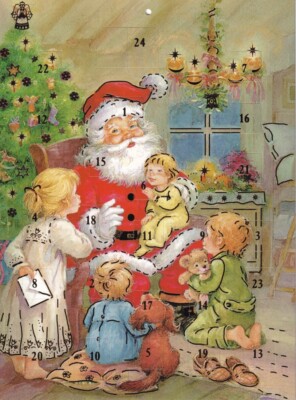 Nostalgischer Adventskalender A4 Weihnachtsmann Weihnachtsgeschichten