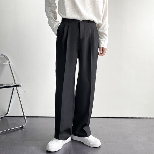 Men Casual Drape Wide-Leg Straight Leg Long Suit Pants Summer Loose Trousers New - Picture 12 of 17