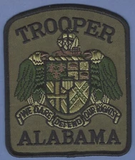 ALABAMA STATE TROOPER TACTICAL SHOULDER PATCH GREEN