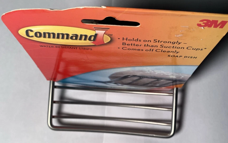 3M мыльница - никелевый металл, изогнутый, команда полоска смонтирована мыло блюдо новый - Изображение 4 из 4