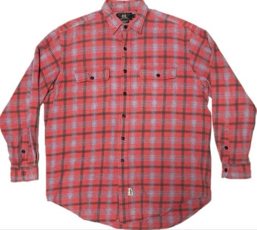 Ralph Lauren RRL 3 Star Truck Tag Flannel Check Shirt Red Size L