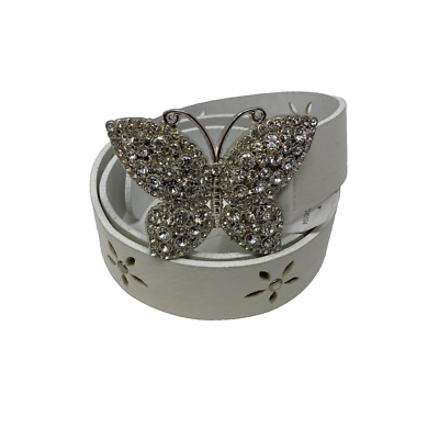 NEW juliana collezione leather belt w/ rhinestone butterfly Rhinestone Bling Women main image 3
