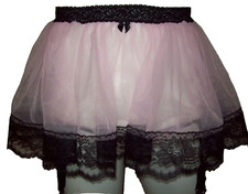 CLEARANCE  Sheer Nylon SLIP PANTY  GARTERS  29-38" Waist  Slip Length 12"