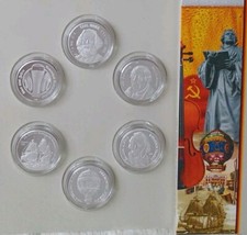 6 Gedenkpr&auml;gungen 1983 zu den 10 DM - M&uuml;nzen Polierte Platte Silber - Legierung