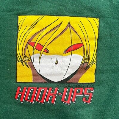 Vintage 90s Hook Ups Crewneck Men's XL RARE Devil Eyes Red Vintage 90s Hook Ups Crewneck Men's XL RARE Devil Eyes Red