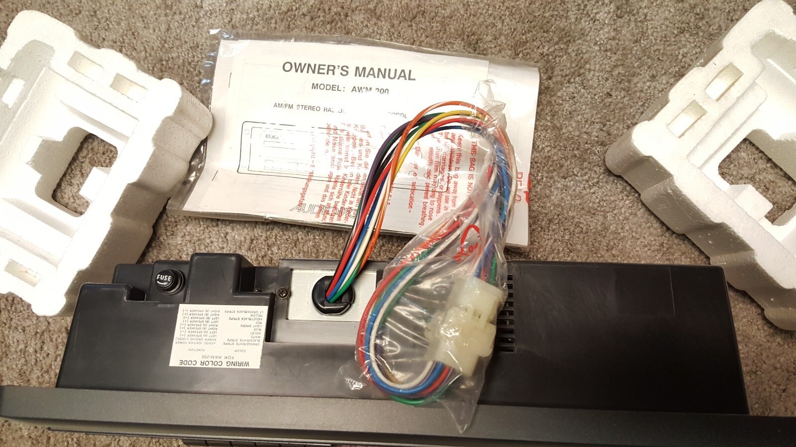 NOS AUDIOVOX AWM 200 RV Camper WallMount Radio AM/FM Cassette Tape