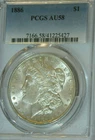 1886 $1 Morgan Silver Dollar PCGS AU 58 (Lot #13-15)