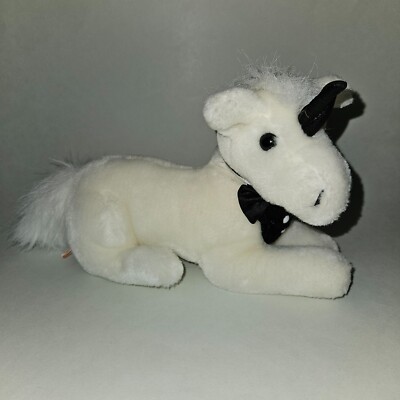 VTG Dakin 1988 White Black Tuxedo Unicorn Plush 11'' Stuffed Animal Soft Classics