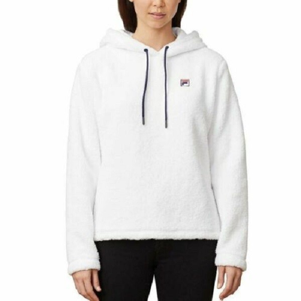 Fila Women's Josephine Sherpa Crop Hoodie(WHITE XL)NWD