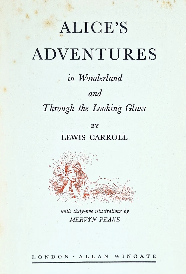 ALICE IN WONDERLAND book FIRST EDITION Adventures art MERVYN PEAKE Lewis CARROLL Foto 3 de 4