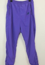 VTG Nike Womens M 10 - 12 Track Pants Purple Windbreaker Lined