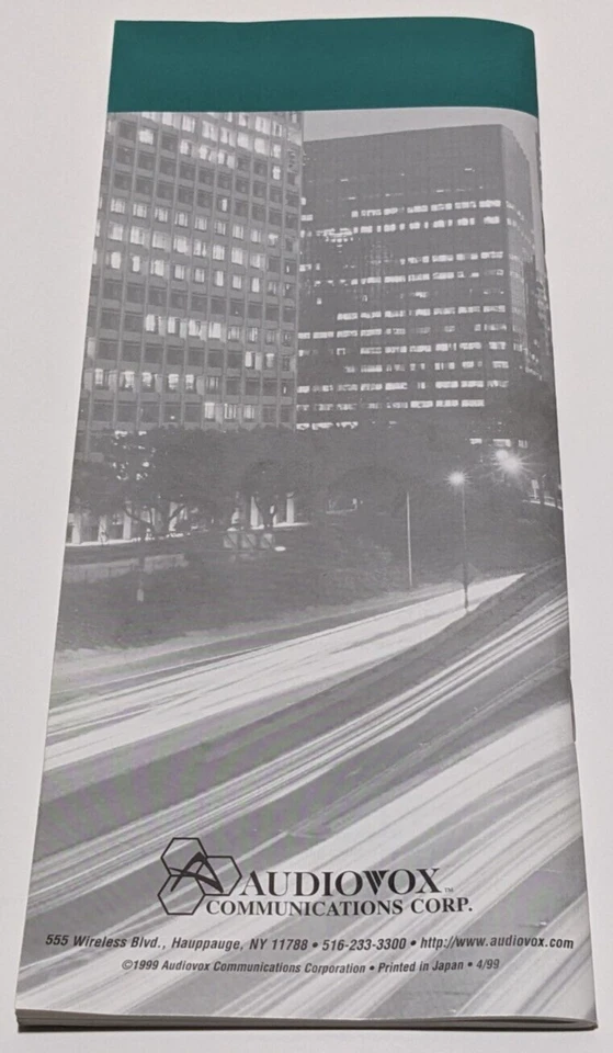 AUDIOVOX CELL PHONE CDM-4000/CDM-4000XL OWNER'S MANUAL ENGLISH ONLY - MINT COND - Image 2 of 2