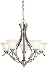 Kichler Dover 23"2020NI Chandelier in Brushed Nickel, 5-Light Classic Foyer
