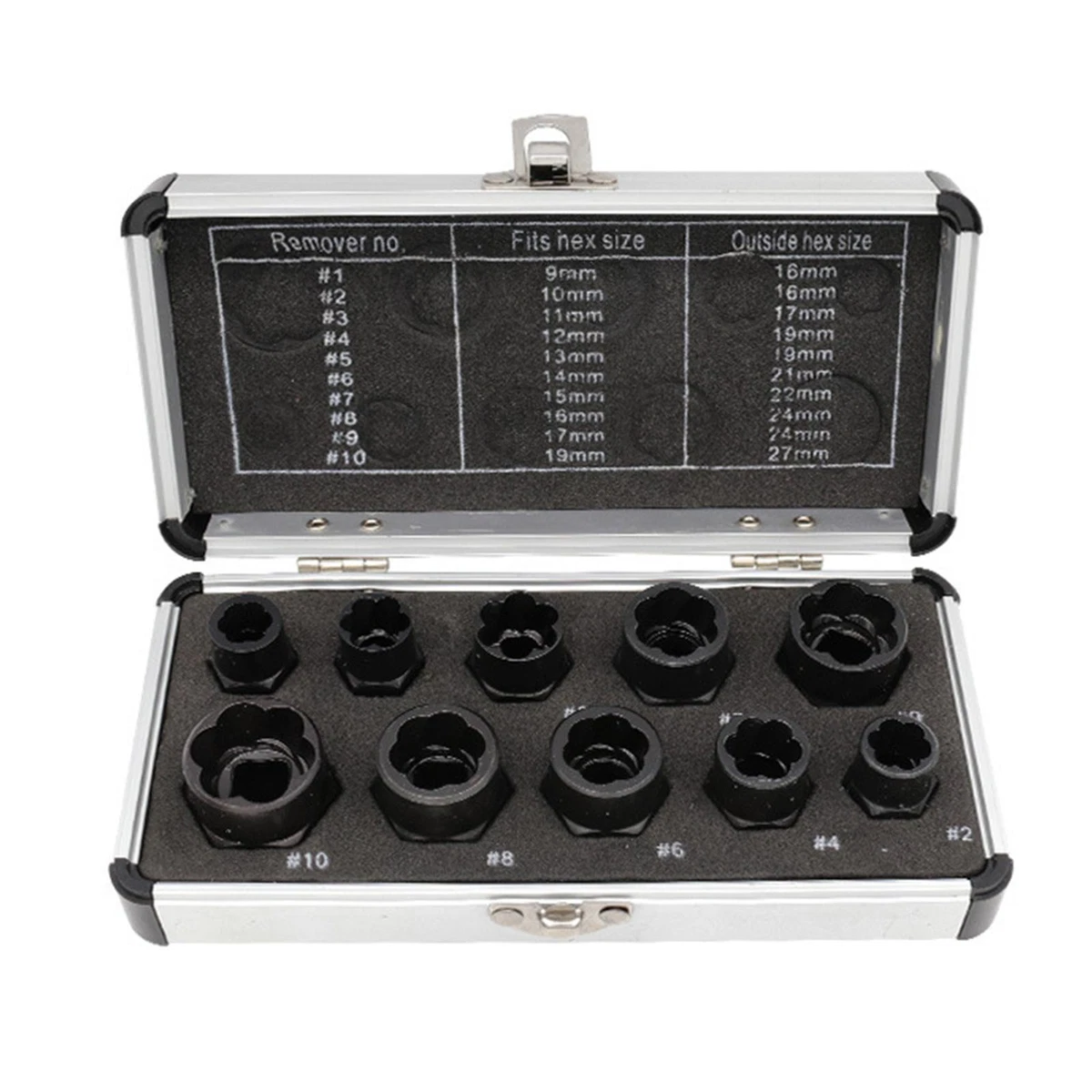 Set Estrattori Dadi E Viti 26 Pezzi - In Acciaio Cromo Vanadio - Per Viti Rotte, Arrugginite, Stripate (da 6,35 A 19 Mm)