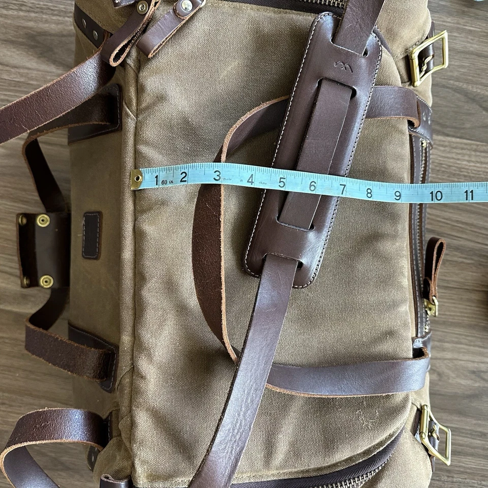 Bolso de Lona Encerada Ala Blanca con Cuero para el Hombro 20”x11” Pulgadas LEER Foto 4 de 4