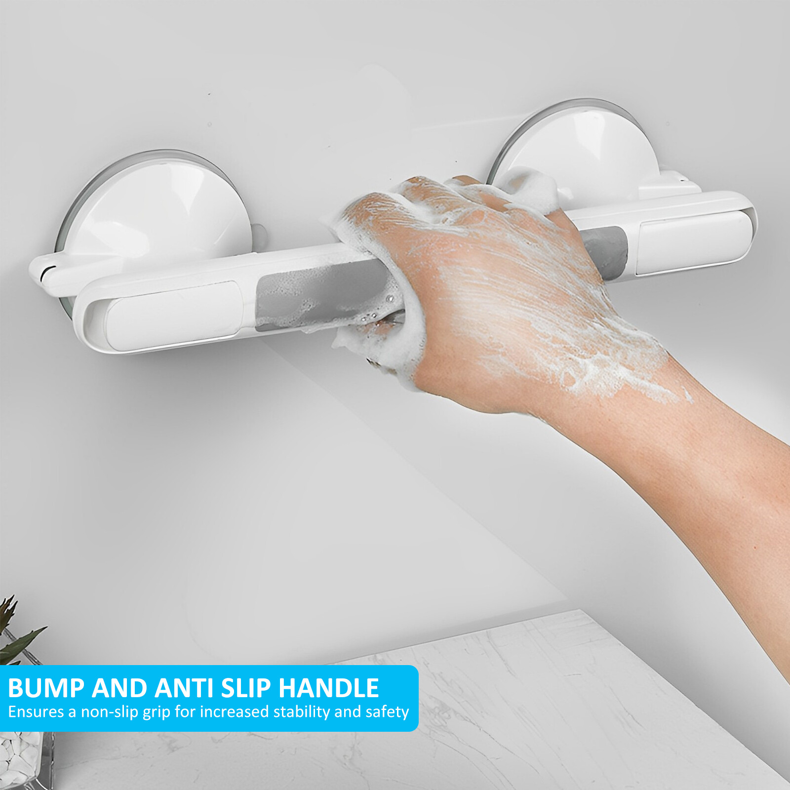 Shower Handle No Drill Shower Grab Bars Non-slip Safety Hand Rail ...