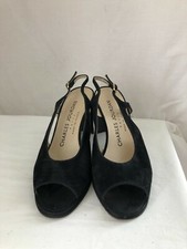 Escarpins Vintage Charles Jourdan - Noir Et Bordeaux, Taille 37, Talon 7 Cm, Années 80