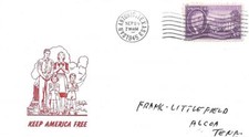Patroitic Cover Keep America Free PM September 24 1945 San Antonio TX