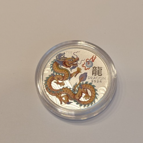 Lunar 1/2 Oz Silver Coin 2024 Dragon Color Drache Silbermünze coloriert Sammler - Bild 5 von 11