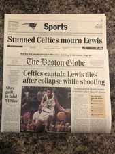 1993 Reggie Lewis Boston Celtics Basketball Newspaper
