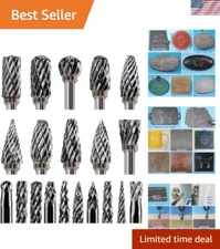 Versatile 20-Pcs 1/8" Shank Carbide Burr Set for Metal, Wood, and Stone Carving
