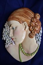 BESWICK PLAQUE - ART DECO HYACINTH LADY WITH BEADS MODEL 436