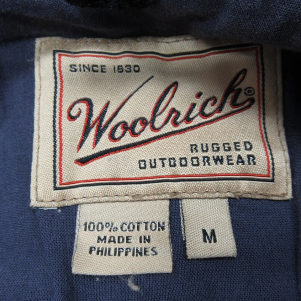 Vintage Woolrich Jacket Mens Medium Blue Hooded Canvas Barn Parka Distressed - Image 4 of 4