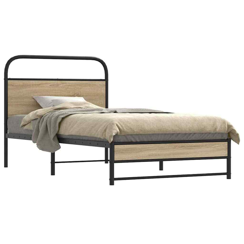 Giroletto senza Materasso Rovere Fumo 100x200 cm in Truciolato
