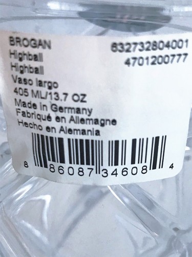 Cristal de corte brogano Ralph Lauren Highball con etiqueta hecho en Alemania ¡Nuevo! - Imagen 3 de 4