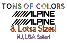 TWO Alpine Vinyl Decals / Stickers - MANY Sizes & Colors Avail. FREE Ship