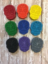 9 Sugar Skull Day Of The Dead D a de Muertos Crayons Halloween Party Favors Coco