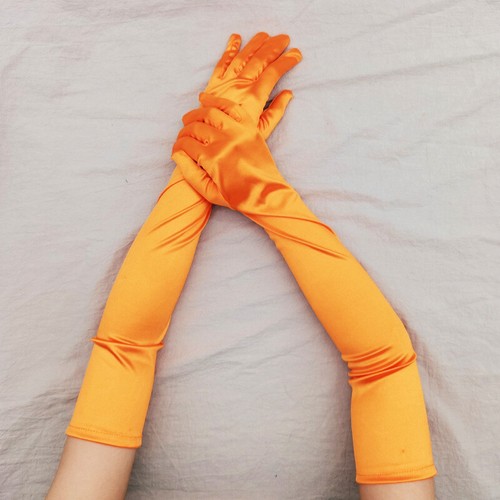 Women's Opera Wedding Bridal Evening Party Prom Costume Gloves Satin Long Gloves - Picture 31 of 51
