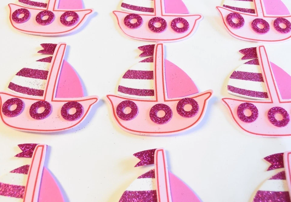 10 FAVORES BABY SHOWER ROSA ESPUMA RECUERDOS NÁUTICO CUMPLEAÑOS NIÑA FIESTA VELERO Foto 4 de 4